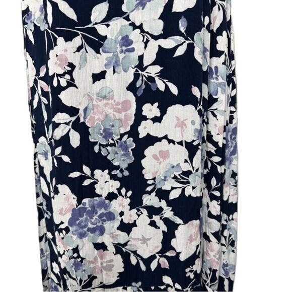J.Jill Navy Multicolored Floral Print Size Medium Maxi Dress - Picture 9 of 16
